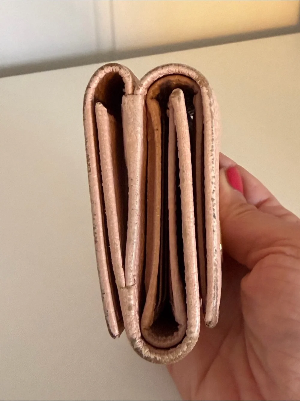 Gucci GG Marmont Pebbled Leather Wallet Blush Pink - Picture 3 of 12